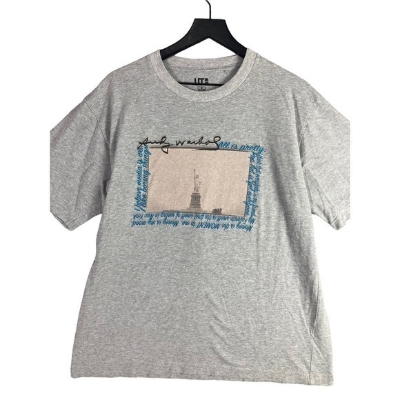 Uniqlo UT Andy Warhol All is Pretty Gray T-Shirt Short Sleeve Mens Medium Crew - Picture 1 of 9